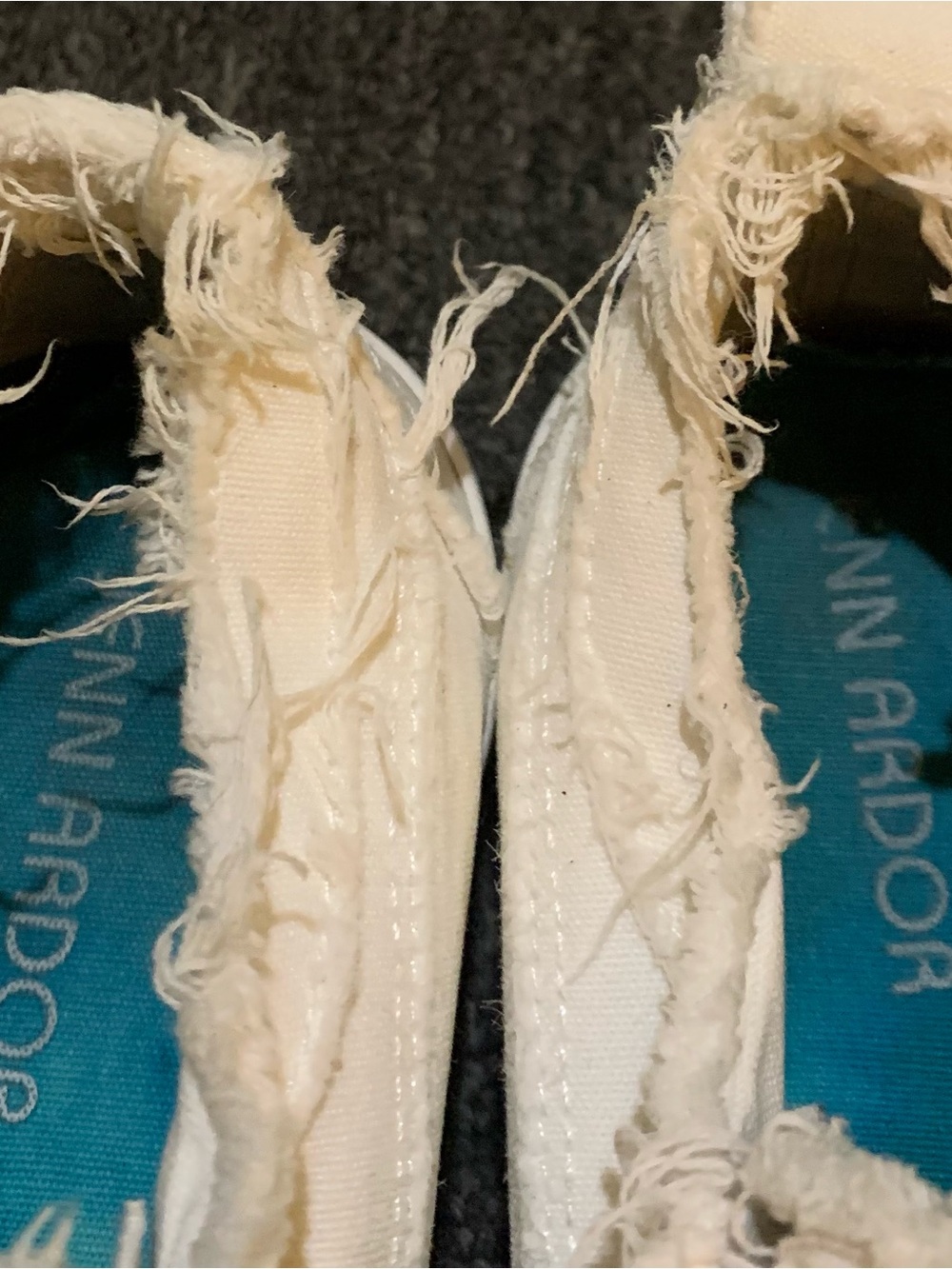 Women Jenn Ardor Sport White Canvas Frayed Slip-On Sneaker Sz. 8 - Picture 5 of 6